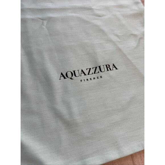 AQUAZURRA Firenze Drawstring Dust Bag Designer 15"x9” Blue - Picture 2 of 4